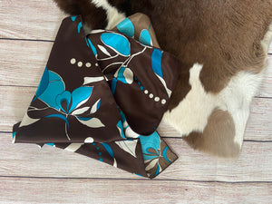 21” Brown & Turquoise Floral Wild Rag