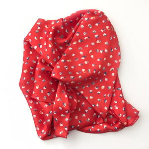 36" Bright Red Small Floral Wild Rag