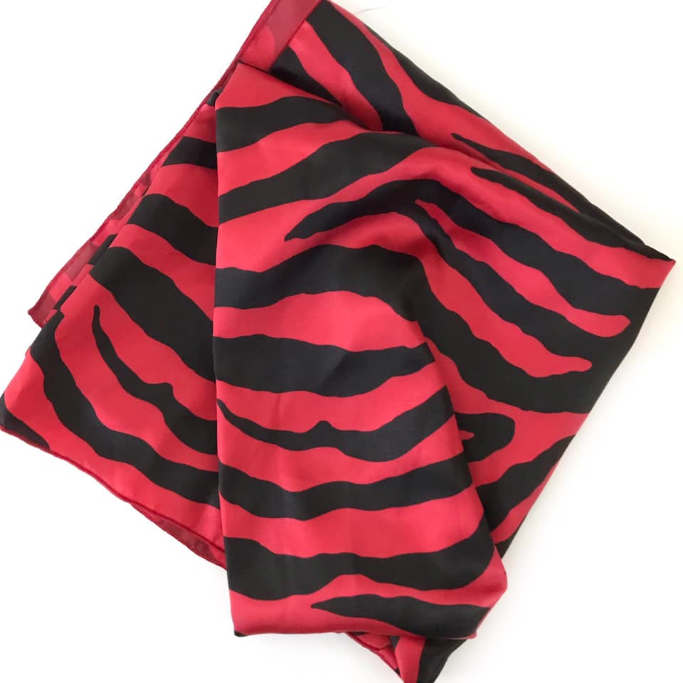 44" Red & Black Zebra Wild Rag