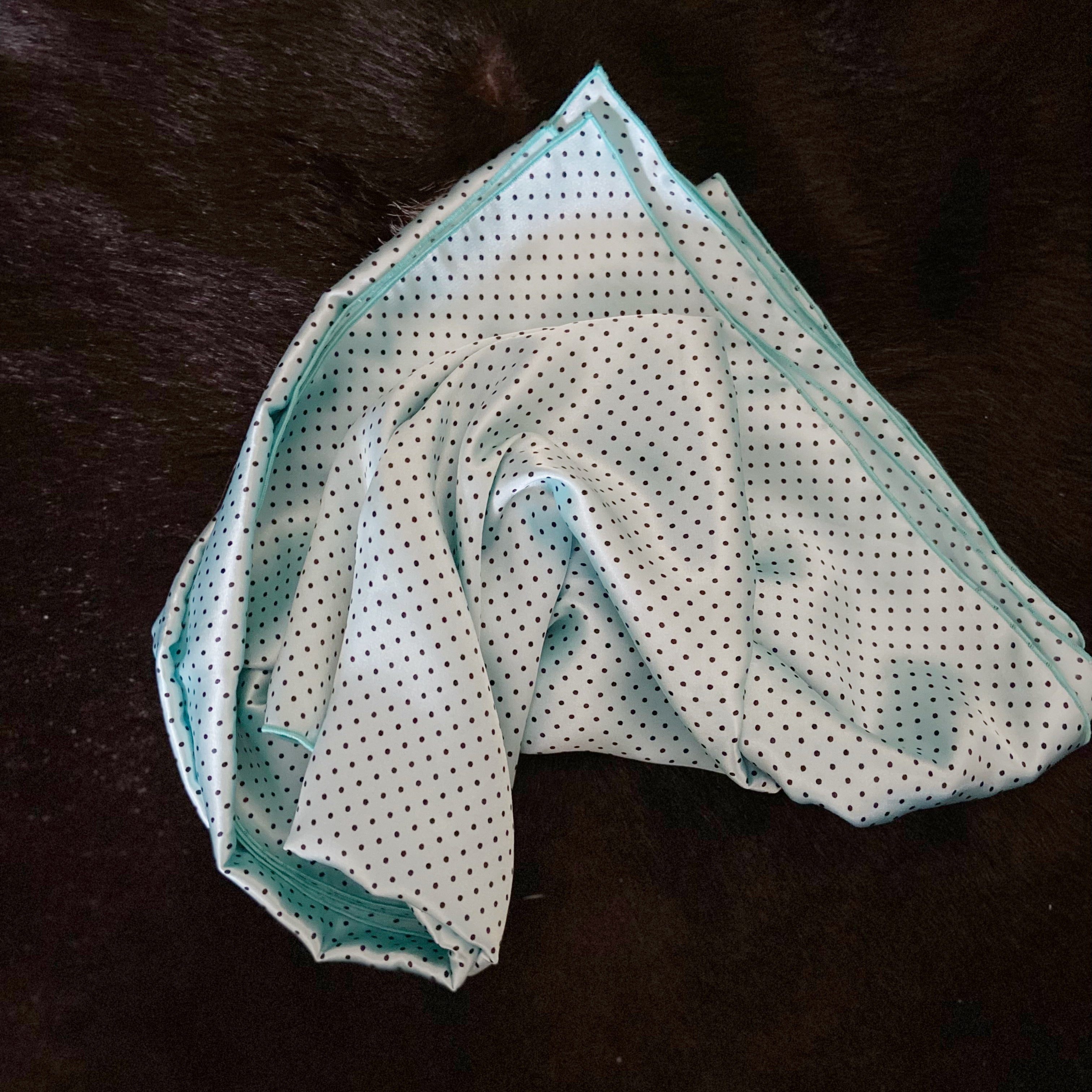 44” Aqua Pin Dot Wild Rag