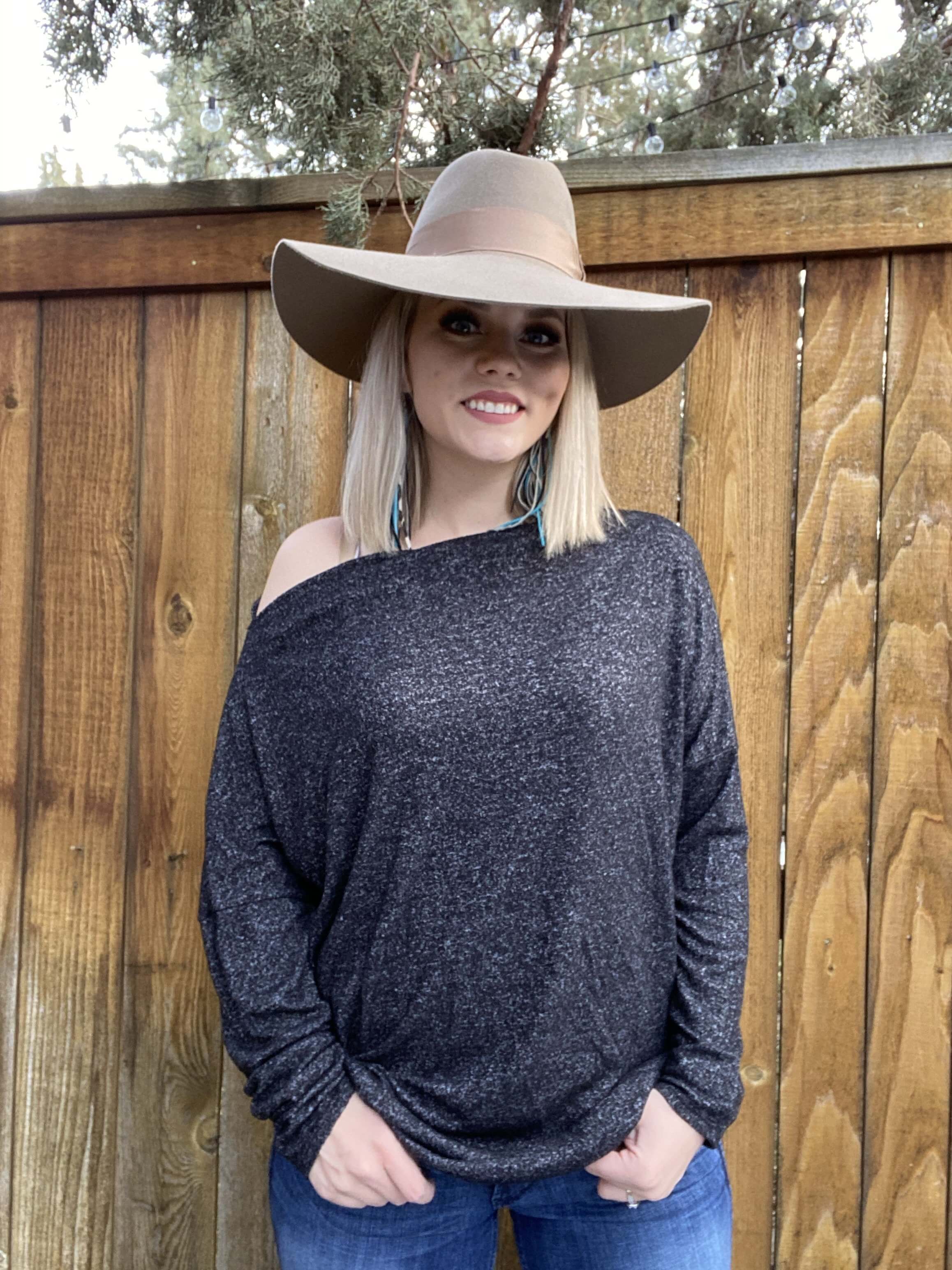 Coal Off-The-Shoulder Sweater