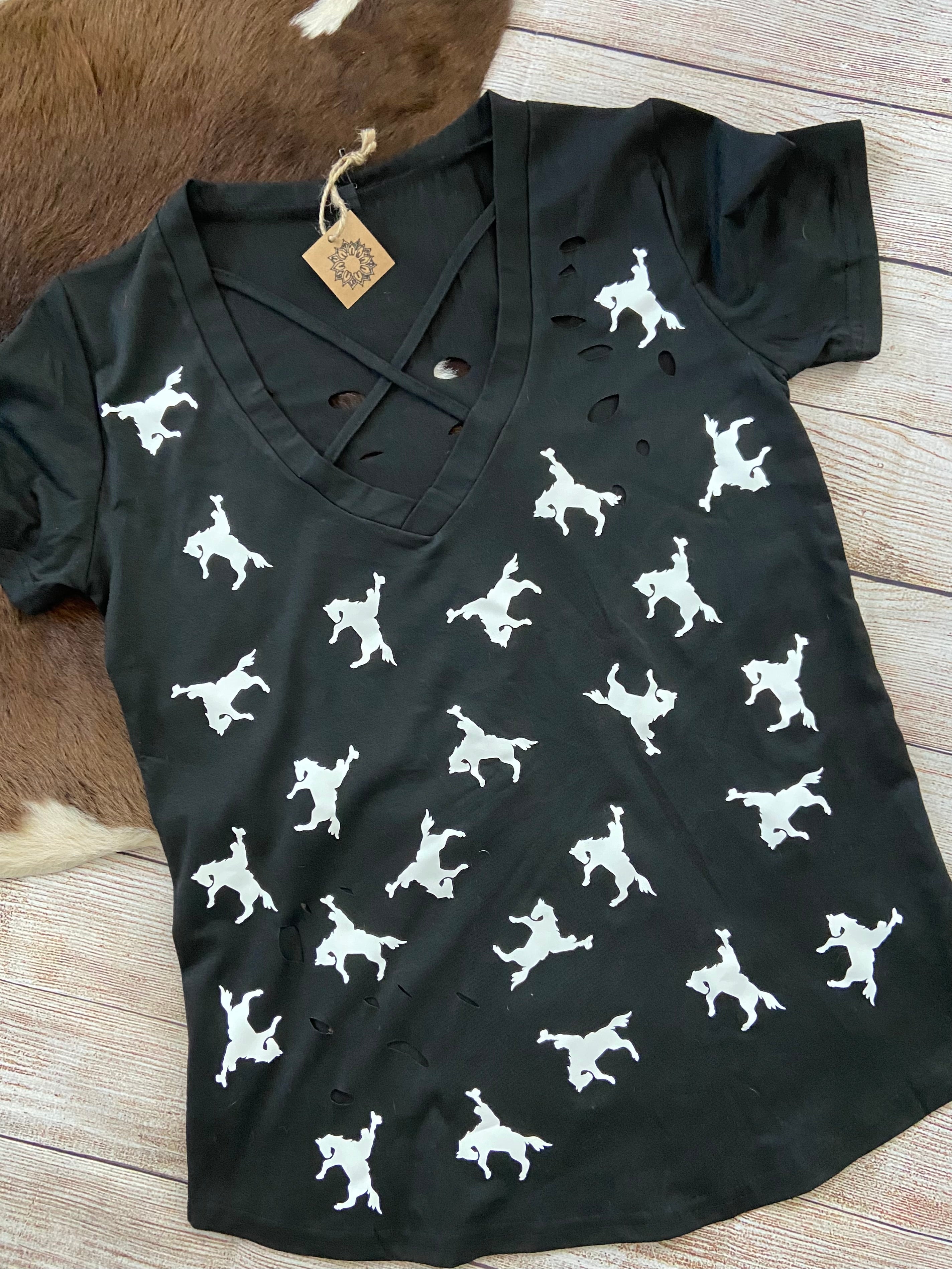 Buck It Distressed Tee